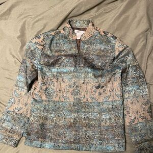 Coldwater Creek Blue and Brown Patterned Jacket